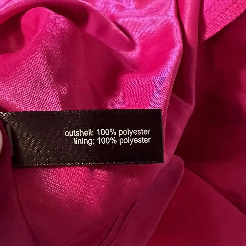 THE LIMITED Women's Hot Pink Satin Shift Dress Size M Short Sleeve Polyester Y2K - Picture 5 of 8